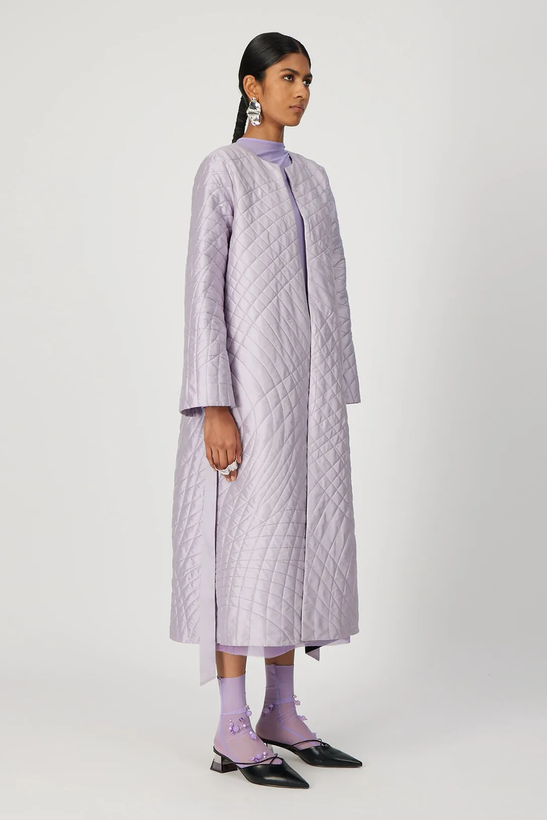 lilac moonpath quilted coat