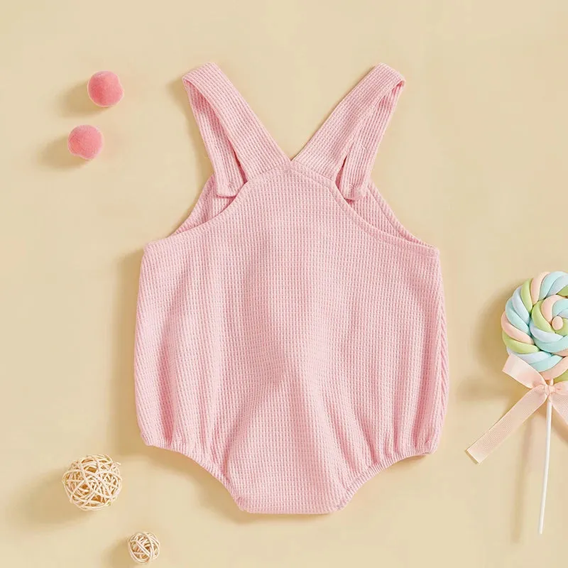 LITTLE BUNNY Waffle Knit Romper