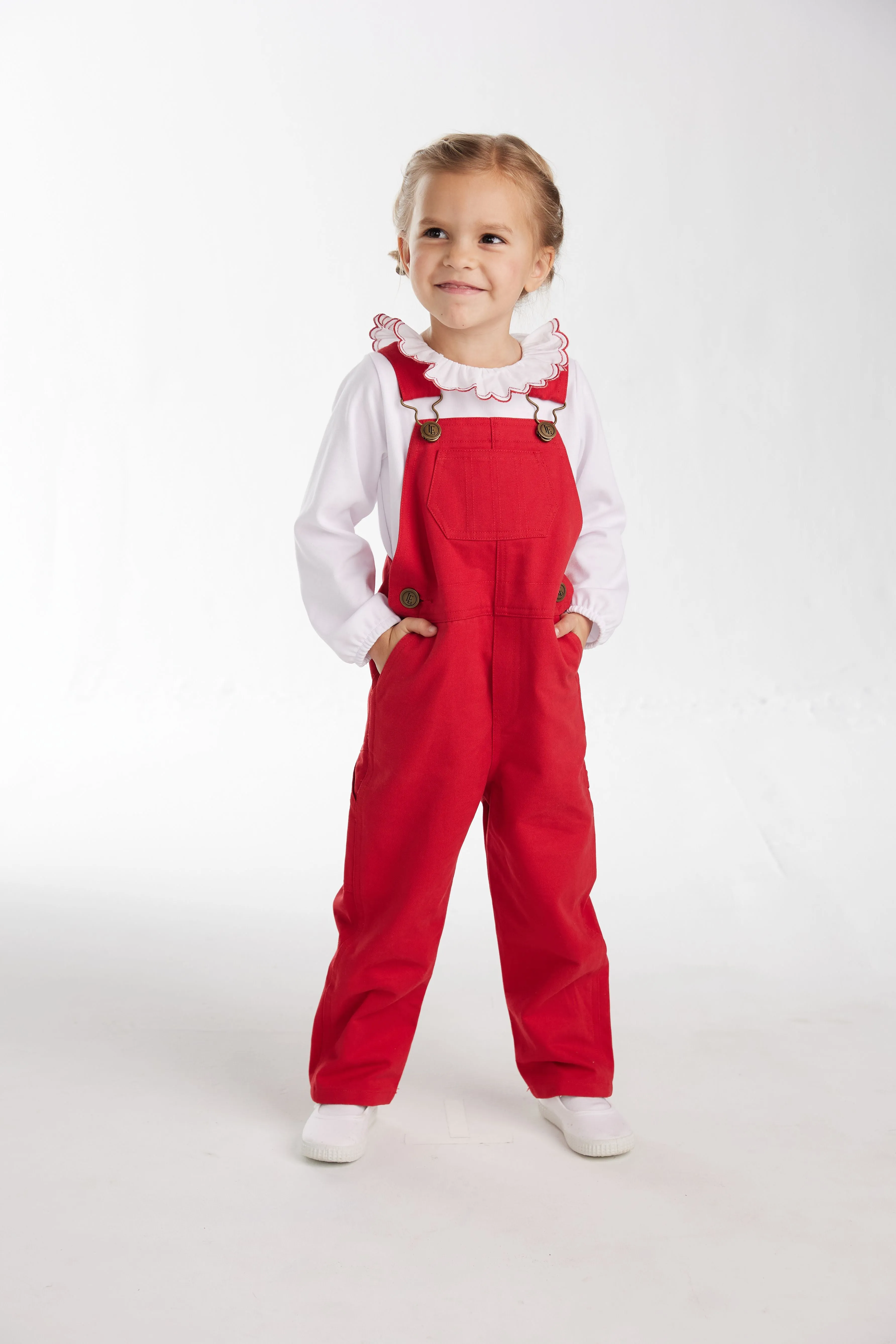 Little English Essential Overall - Red Twill