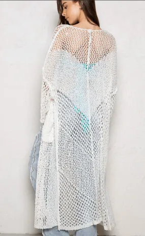 Long Sleeve lacey breathable kimono sweater by POL MST287