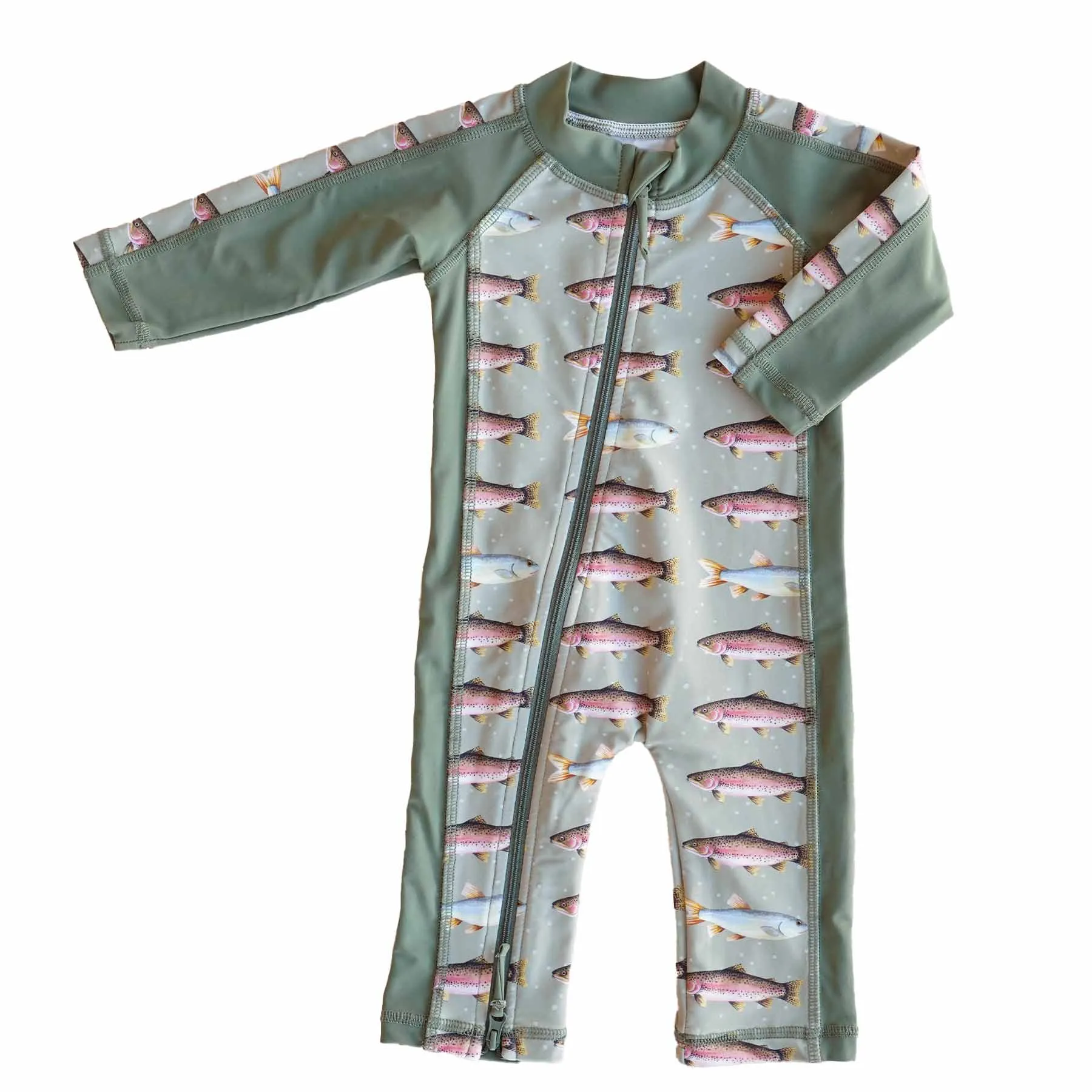 Long Sleeve Rash Guard Swim Romper Full Length | Freshwater Friends