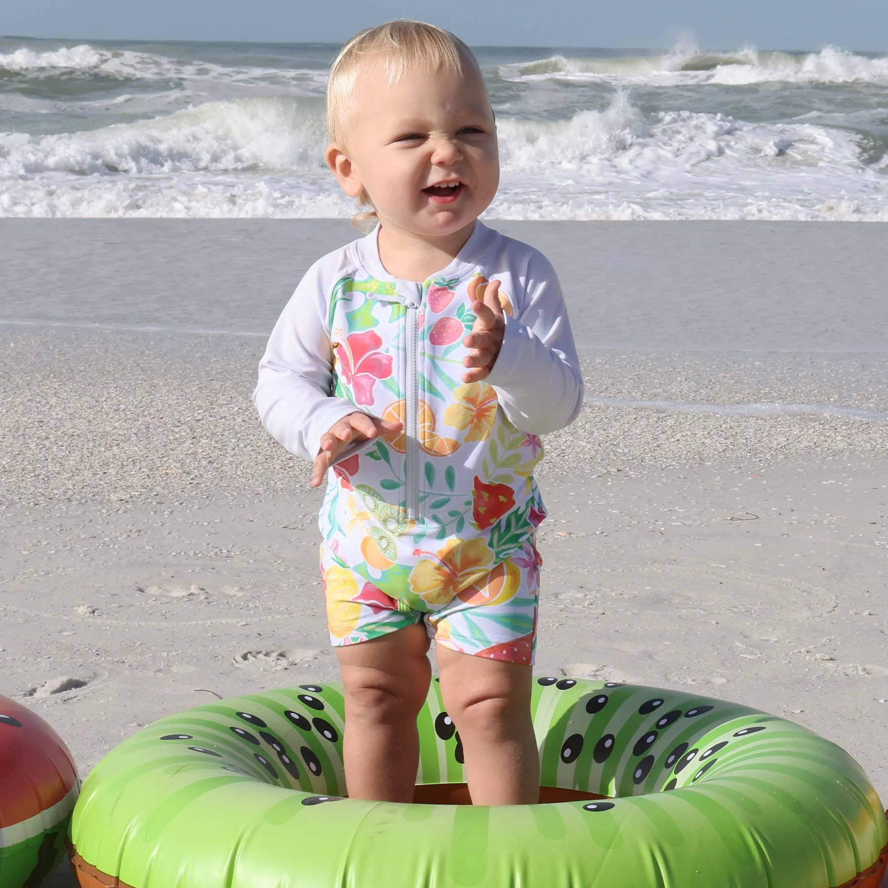 Long Sleeve Rash Guard Swim Romper Shortie | All Prints