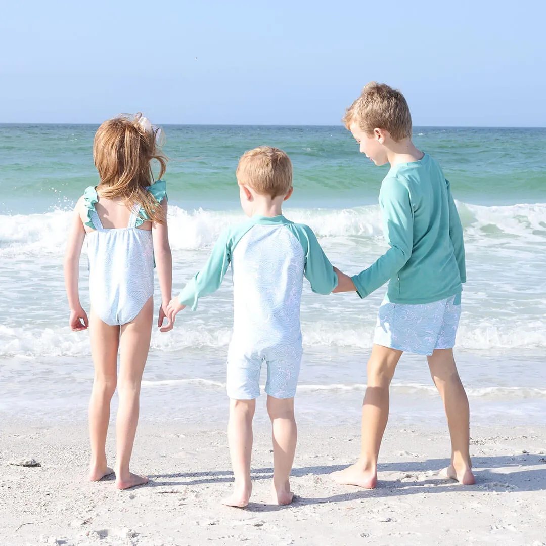 Long Sleeve Rash Guard Swim Romper Shortie | All Prints