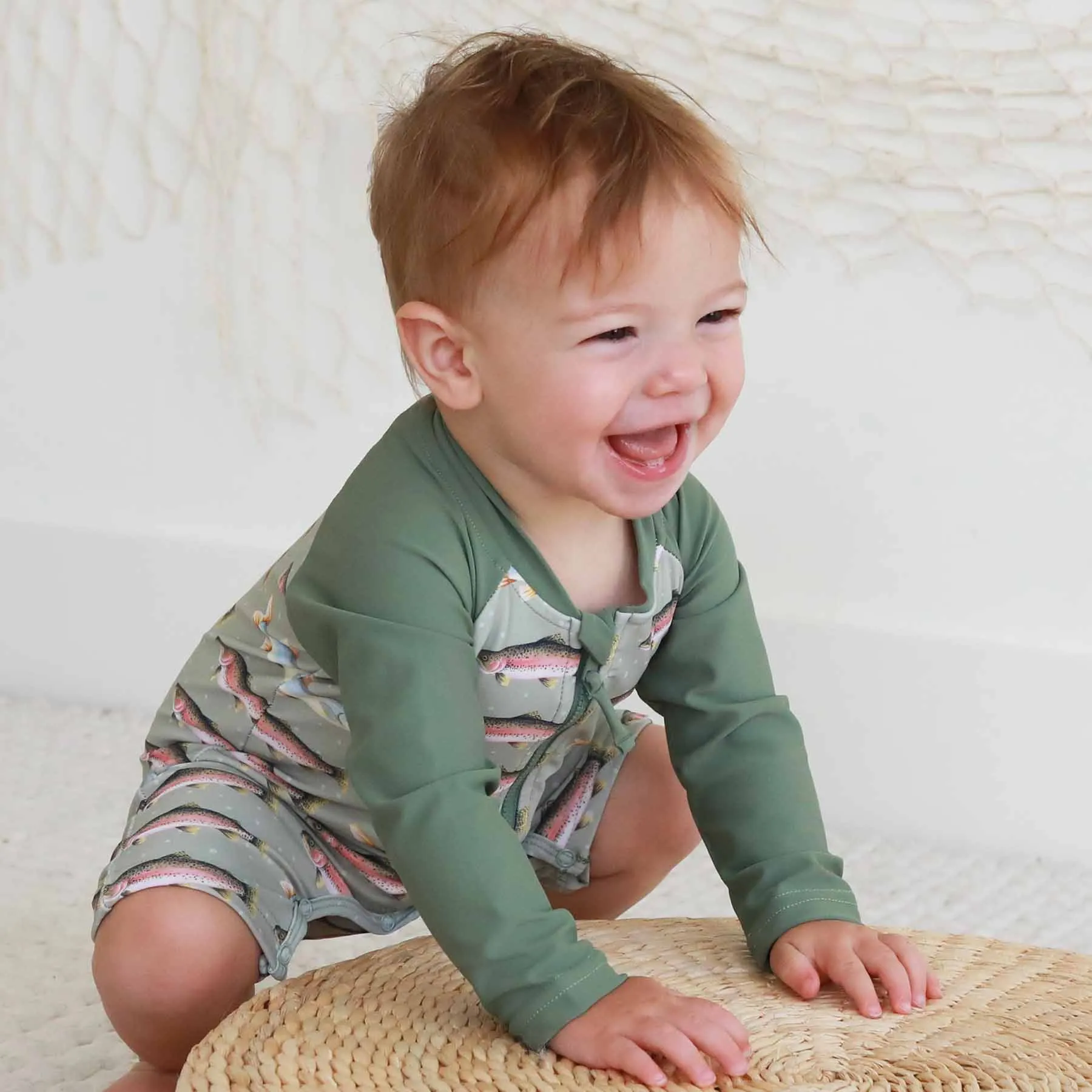 Long Sleeve Rash Guard Swim Romper Shortie | Freshwater Friends
