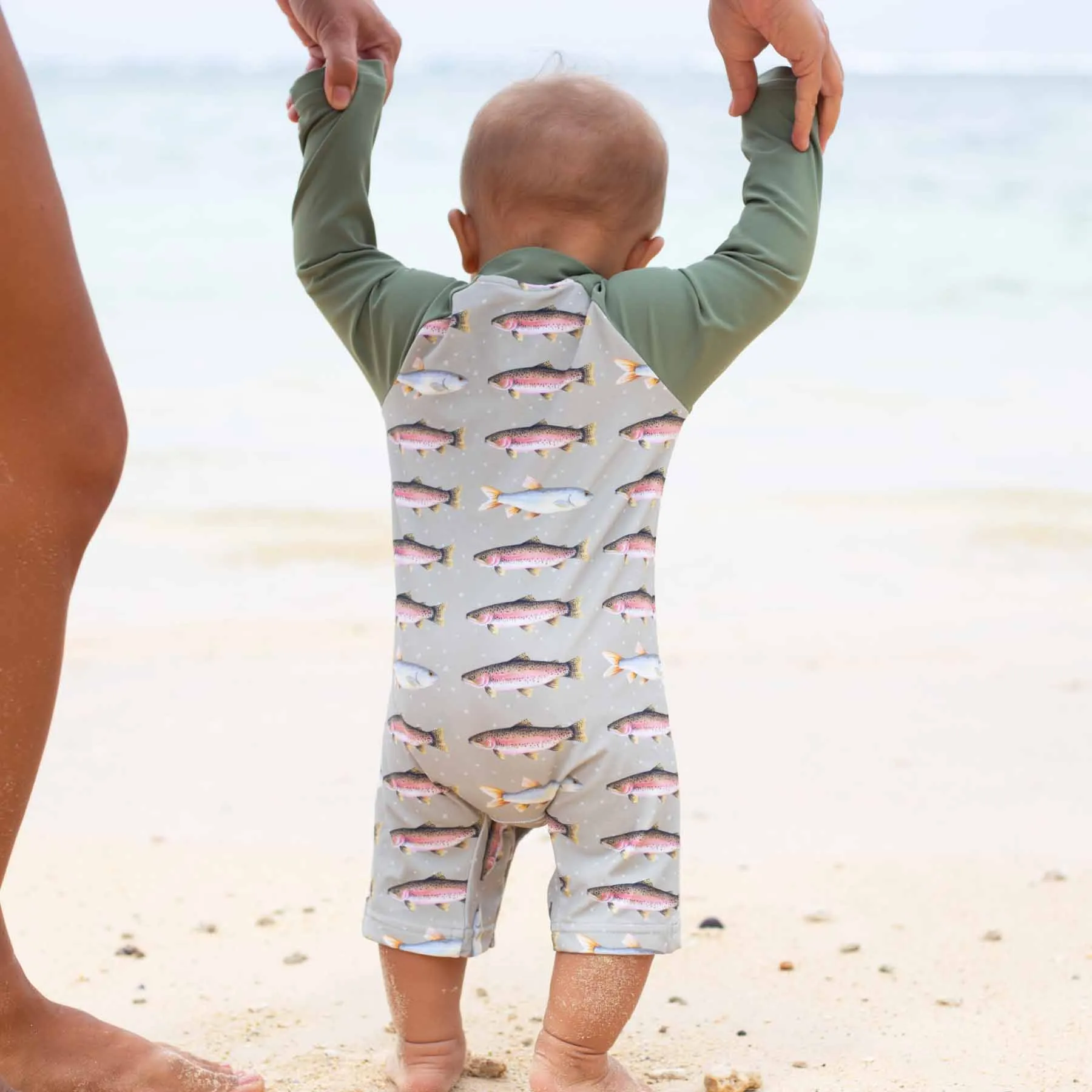 Long Sleeve Rash Guard Swim Romper Shortie | Freshwater Friends
