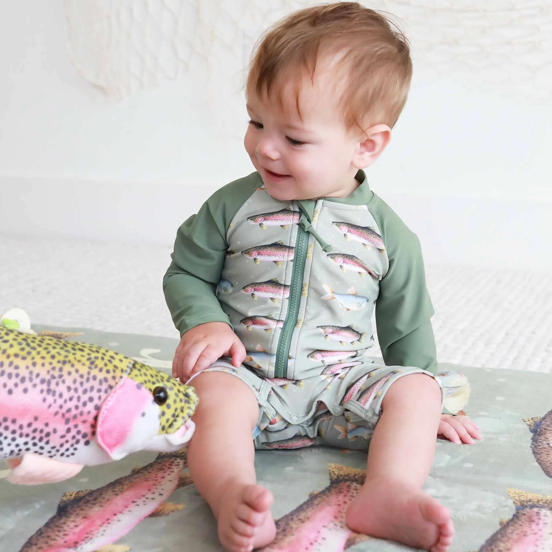 Long Sleeve Rash Guard Swim Romper Shortie | Freshwater Friends