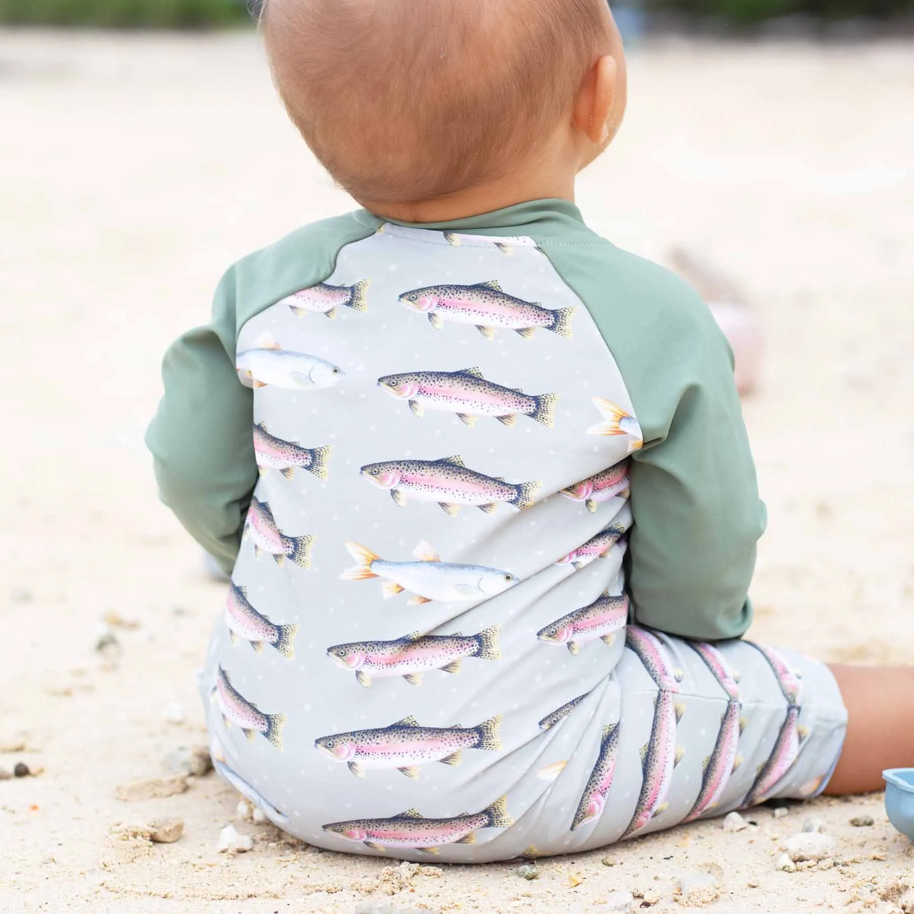Long Sleeve Rash Guard Swim Romper Shortie | Freshwater Friends