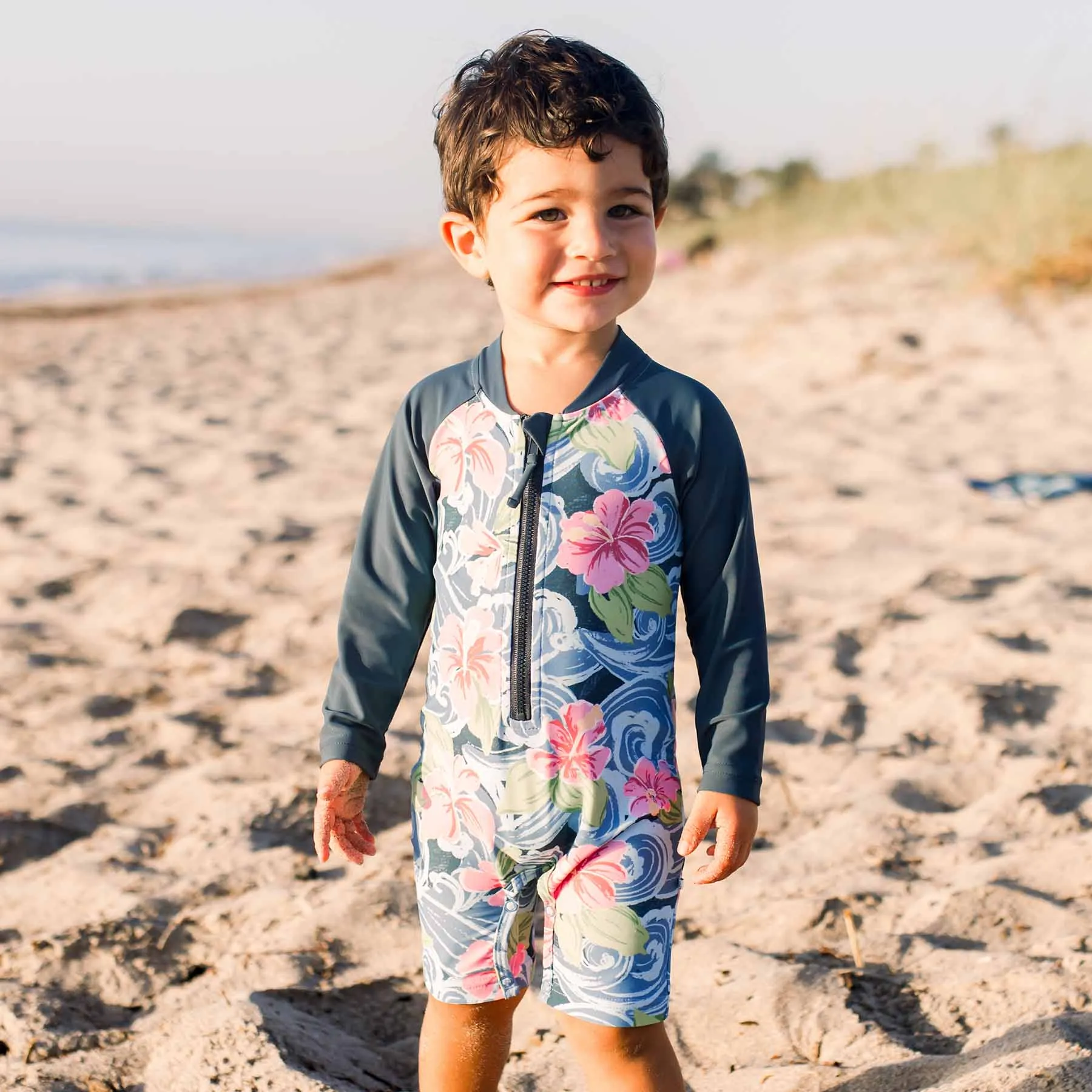 Long Sleeve Rash Guard Swim Romper Shortie | Ohana