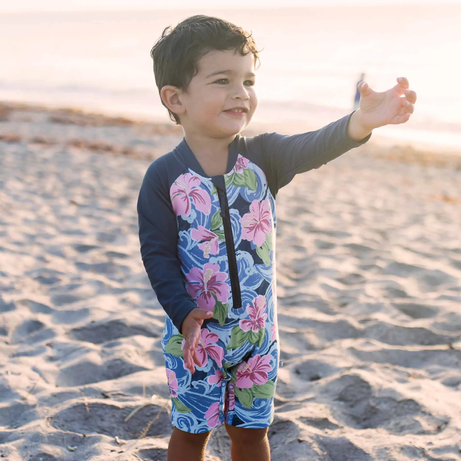 Long Sleeve Rash Guard Swim Romper Shortie | Ohana