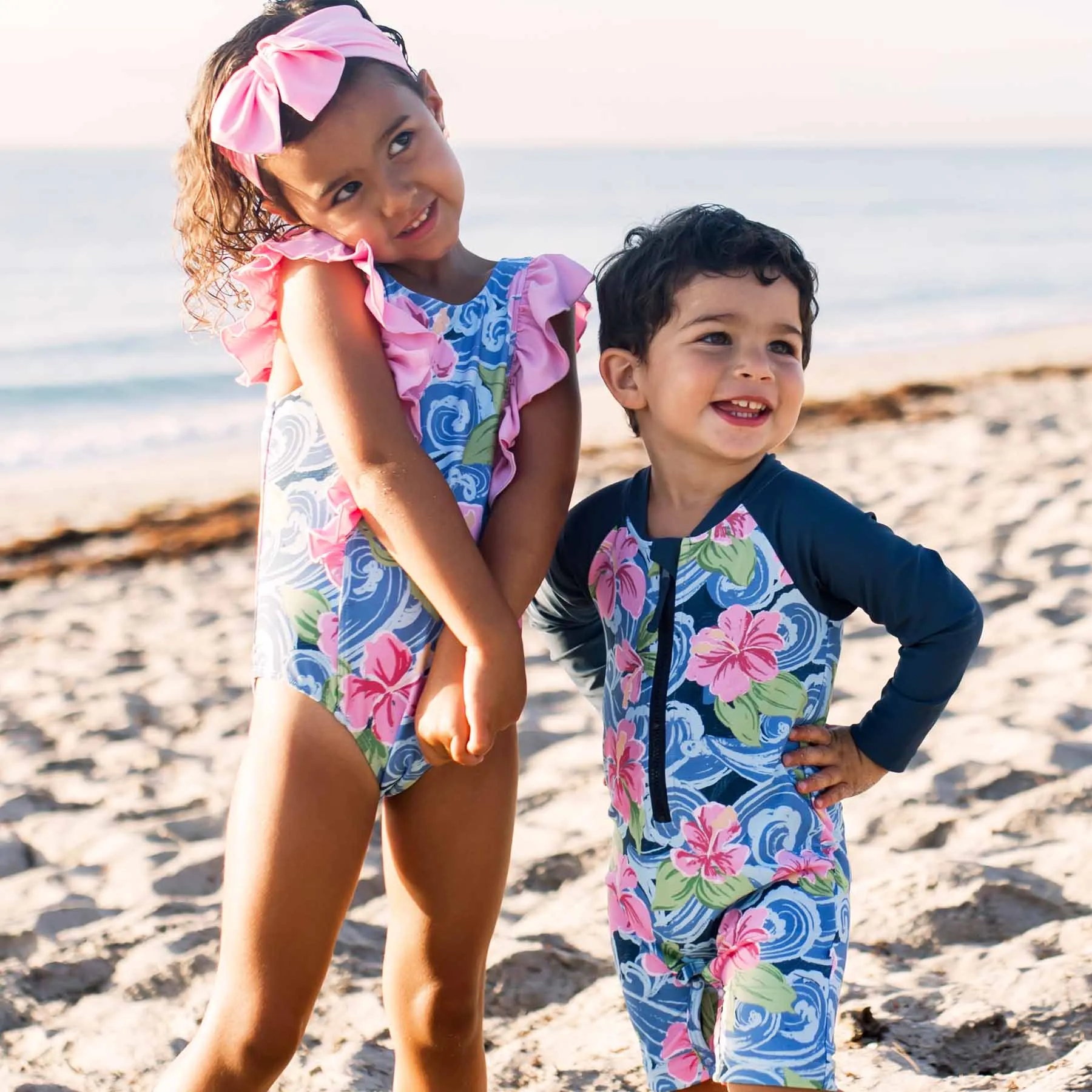 Long Sleeve Rash Guard Swim Romper Shortie | Ohana