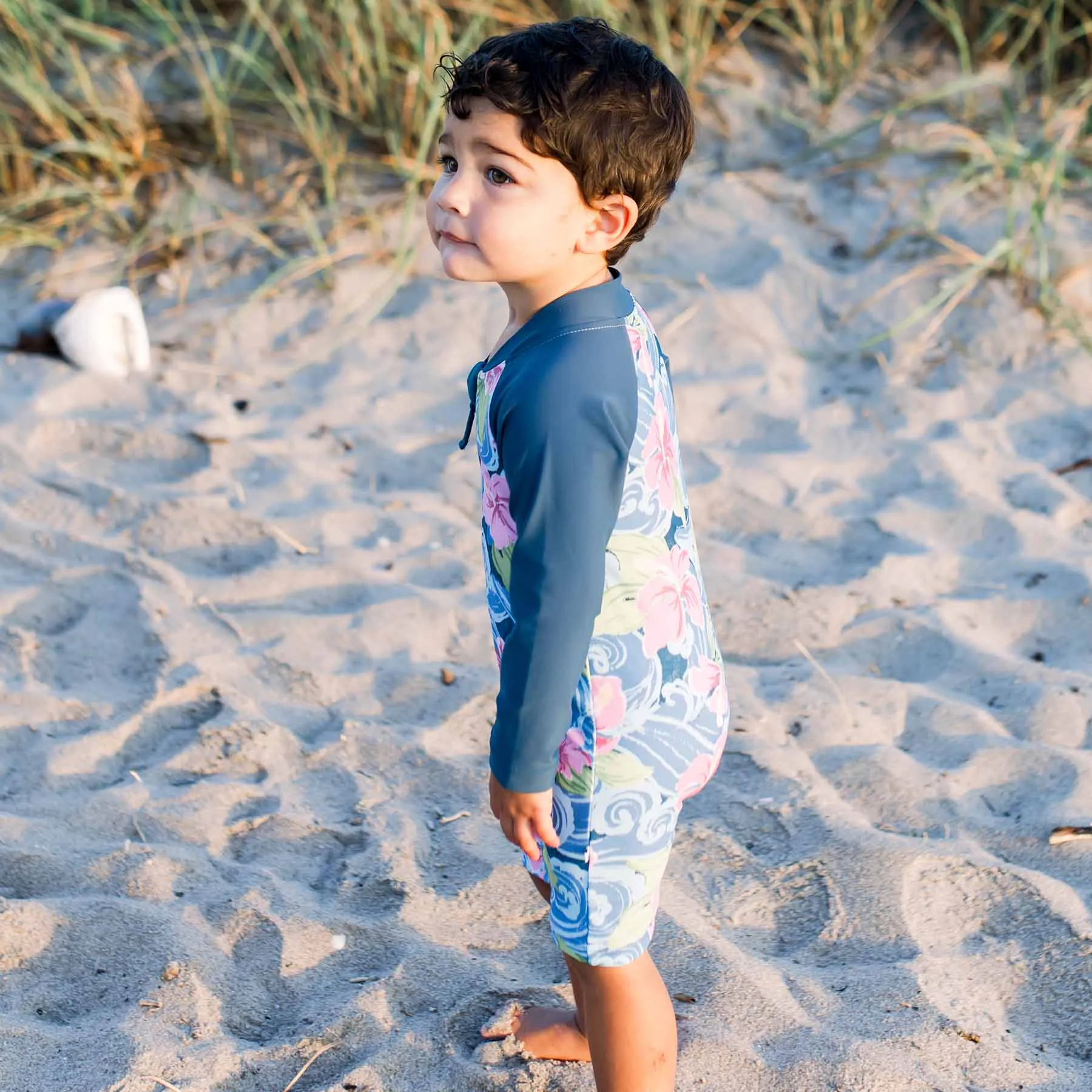 Long Sleeve Rash Guard Swim Romper Shortie | Ohana