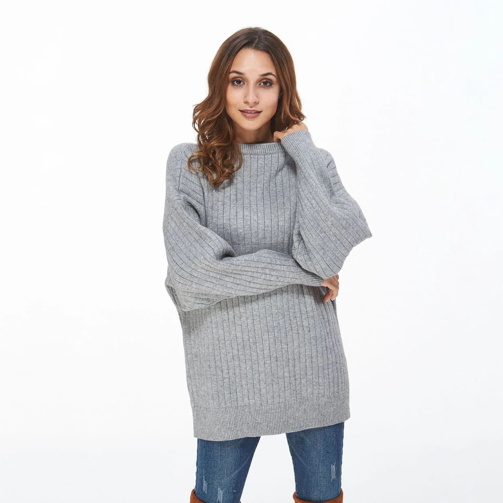 Loose Round Neck Long Sleeve Sweaters