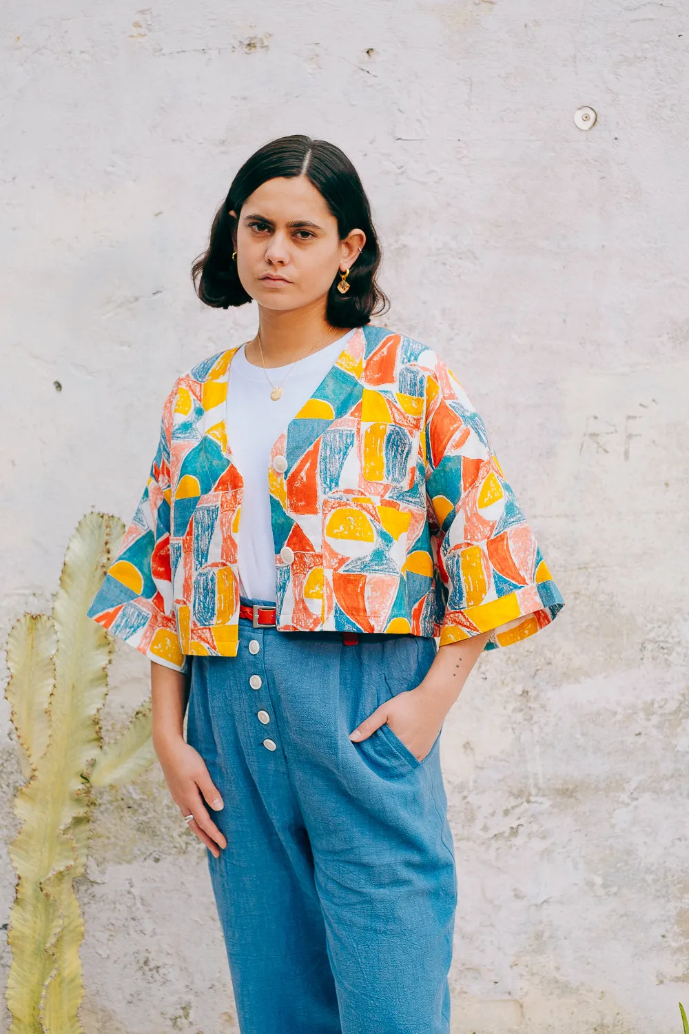 Lowie Margot Print Linen Jacket