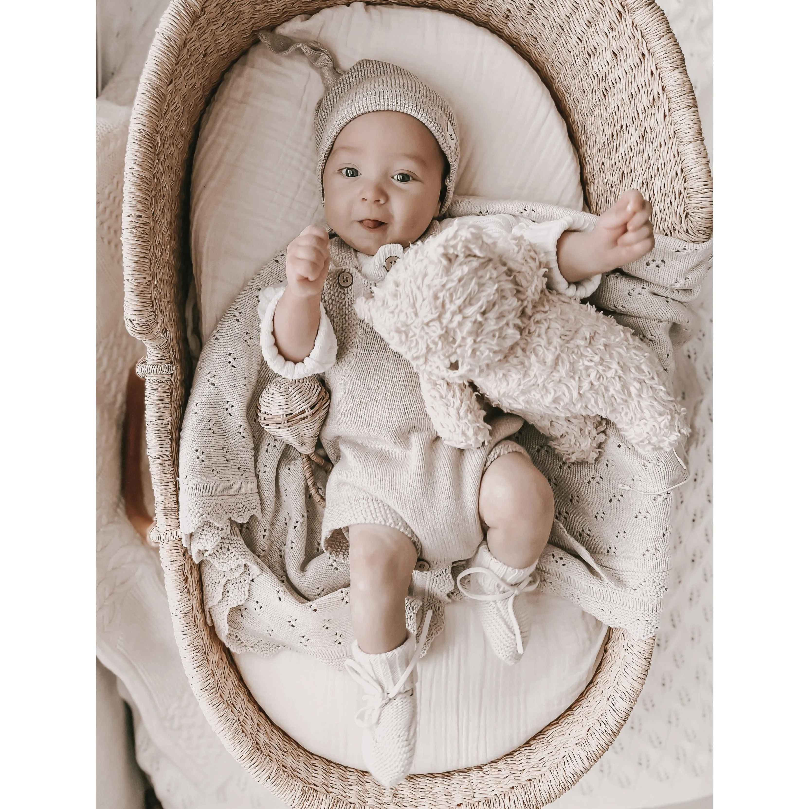 Luna   Luca Novelty Knit Romper - Heather Beige