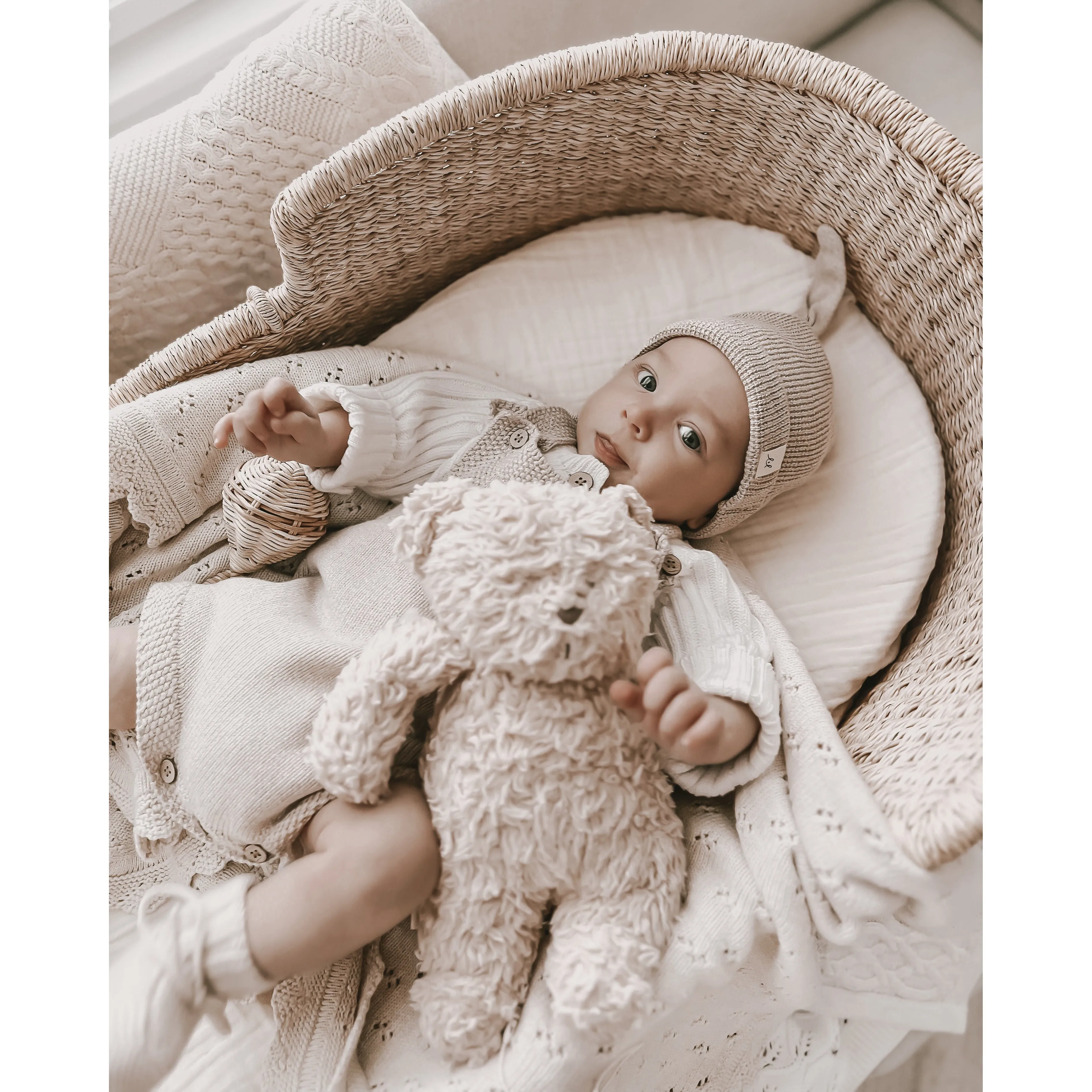 Luna   Luca Novelty Knit Romper - Heather Beige