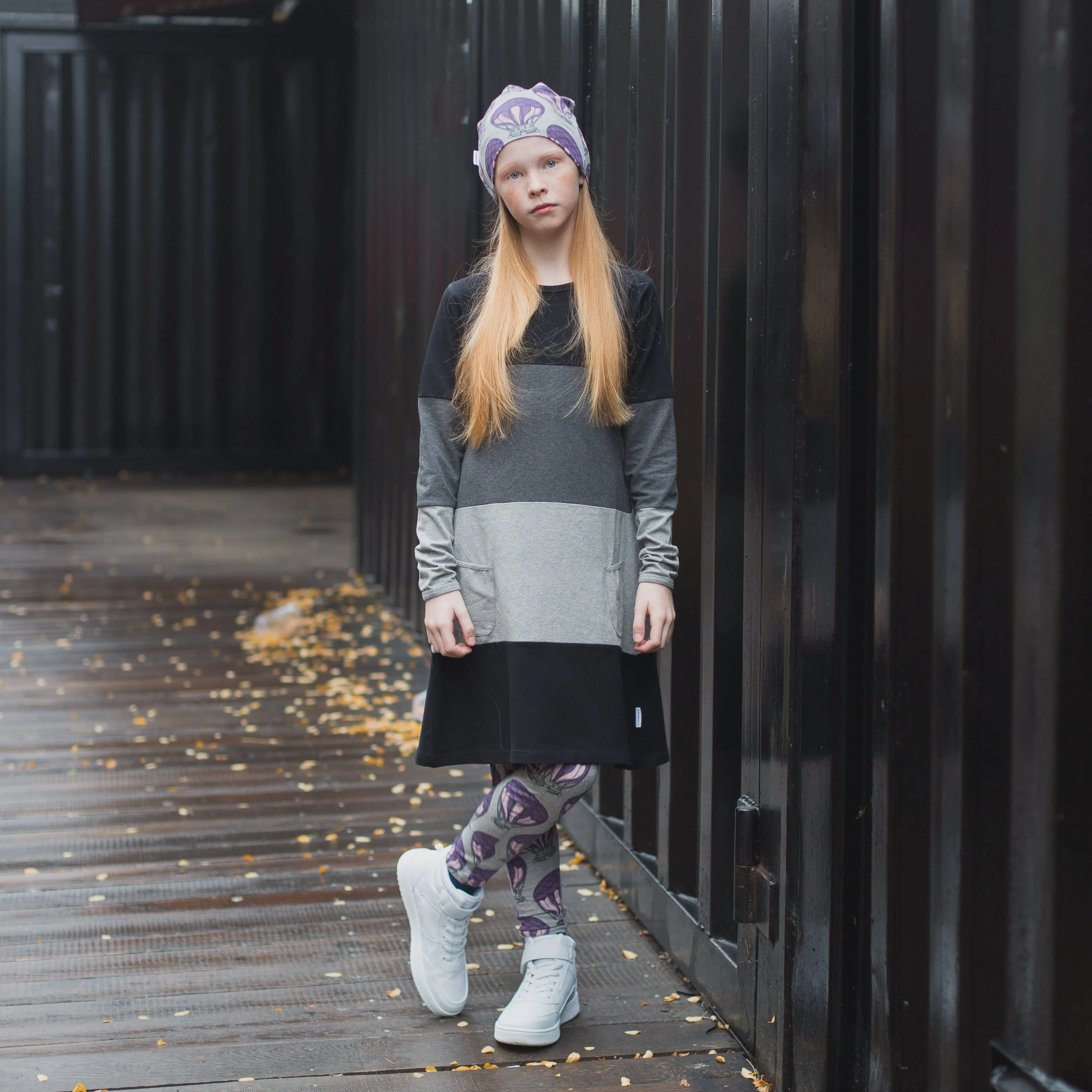 Maxomorra Monochrome Long Sleeve Block Dress