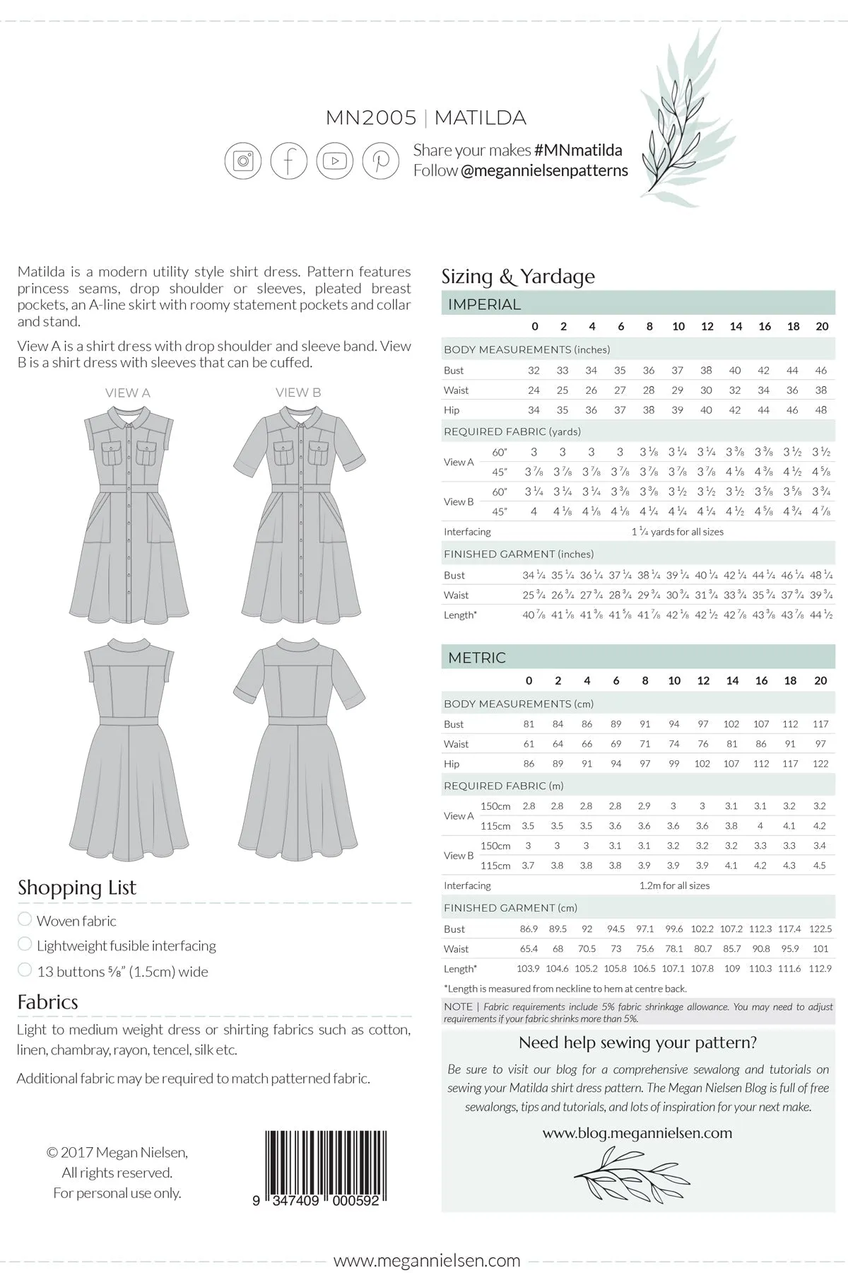 Megan Nielsen - Matilda Dress