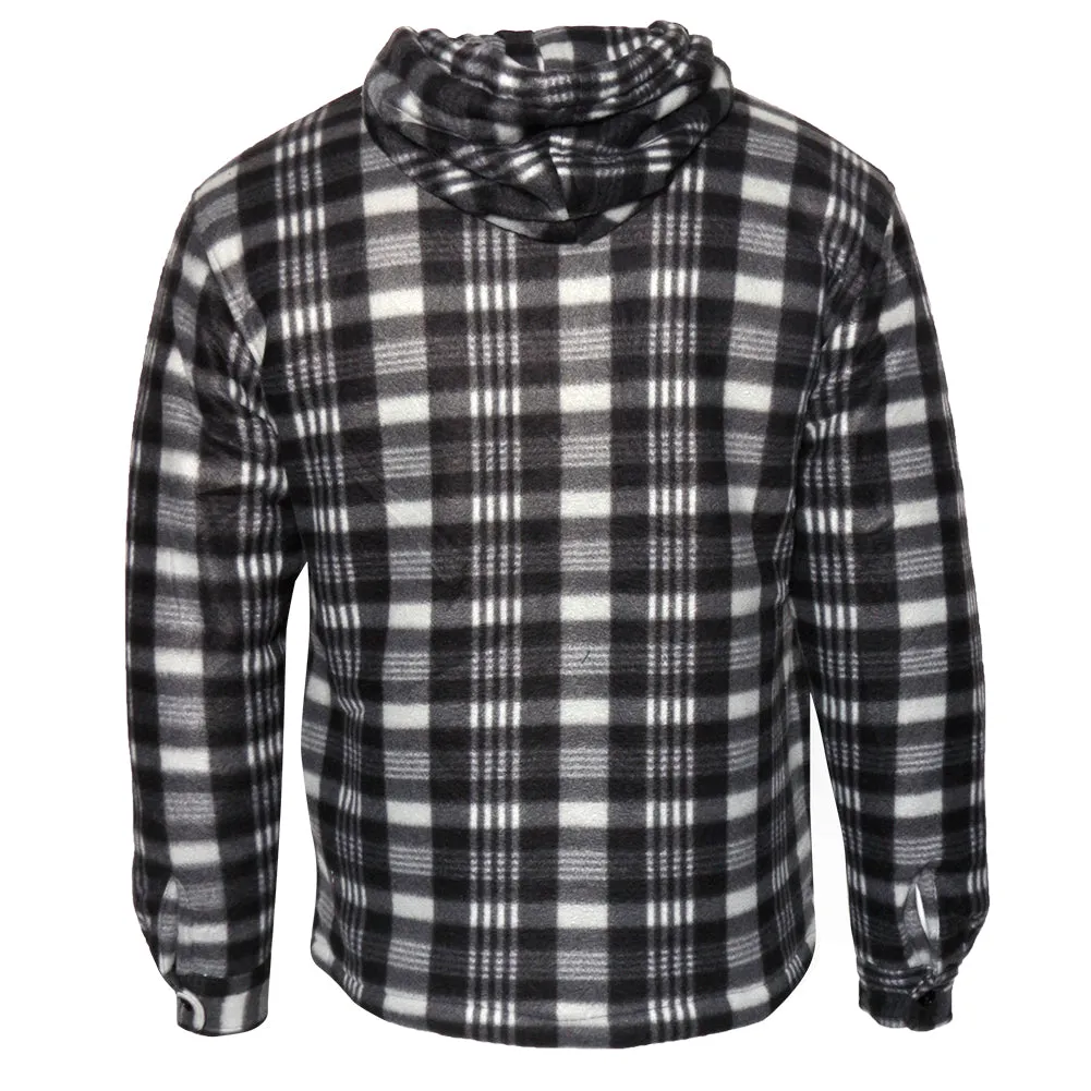 Mens Fleece Plaid Jacket Zip Up Warm Sherpa Lining Long Sleeve Regular Fit Coat