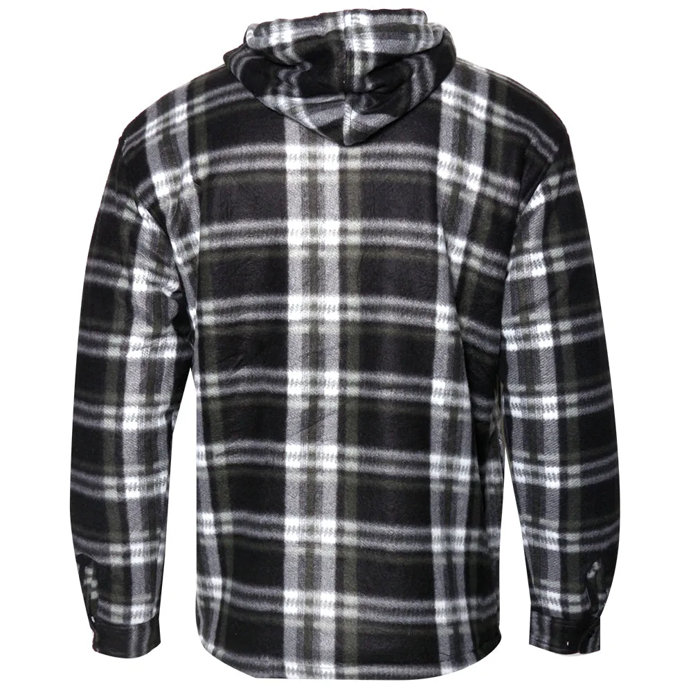 Mens Fleece Plaid Jacket Zip Up Warm Sherpa Lining Long Sleeve Regular Fit Coat