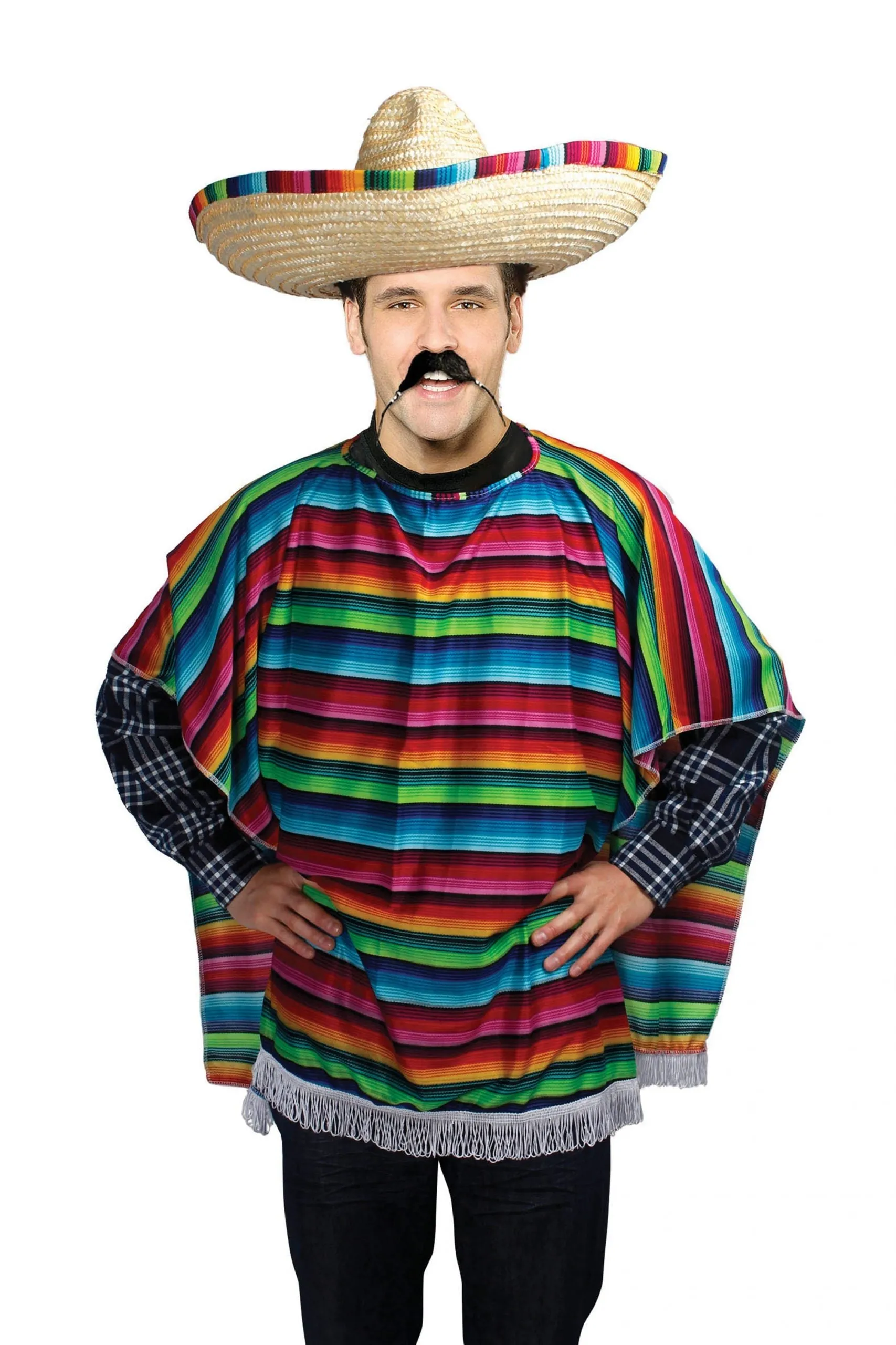 Mexican Poncho Costume Budget Adult