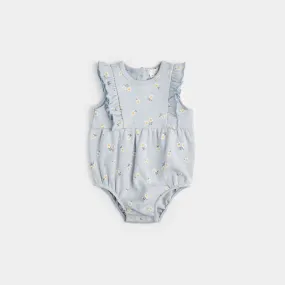 MIL Daisy Print Ribbed Ruffle Bubble