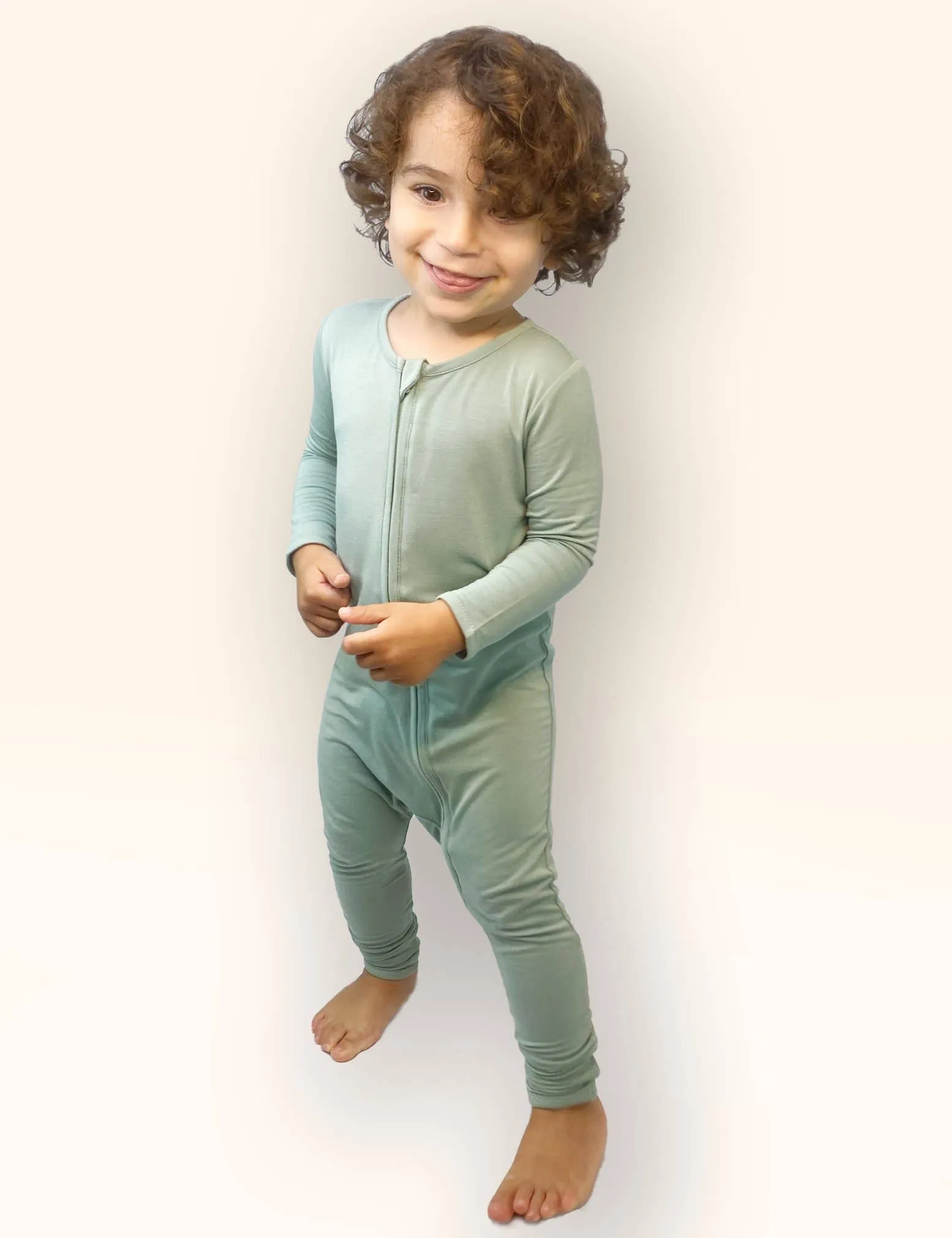 Misty Green Bamboo Convertible Footie