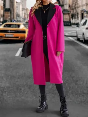 Mixed Media Collared Coat