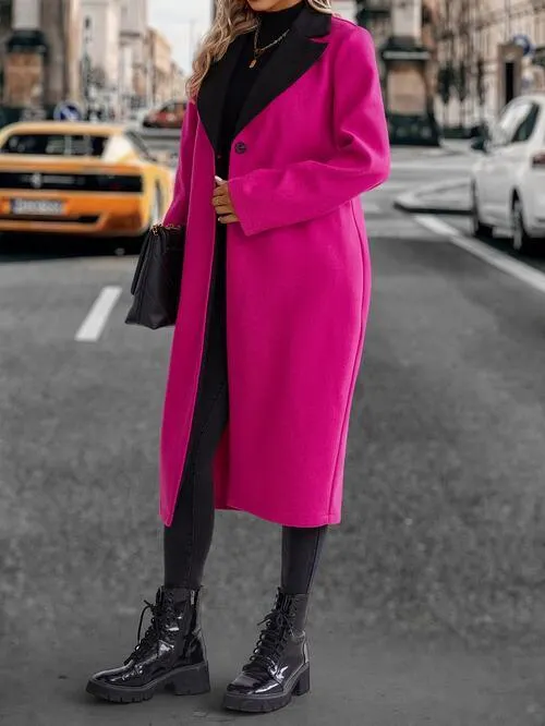Mixed Media Collared Coat