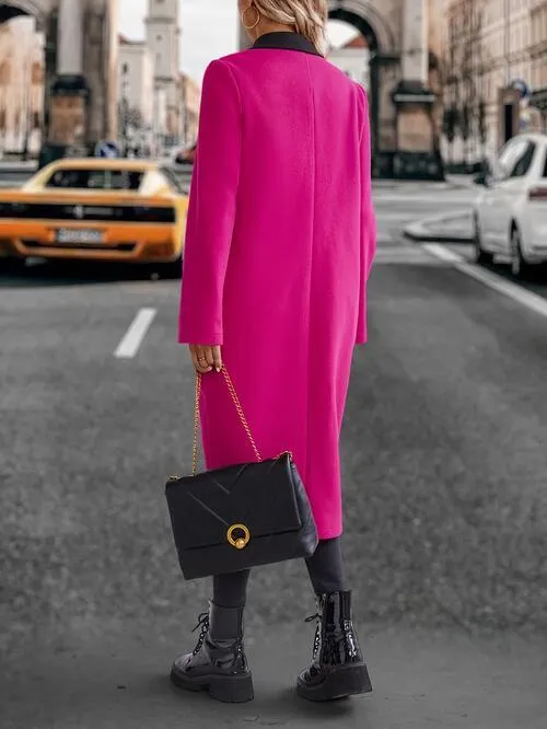 Mixed Media Collared Coat