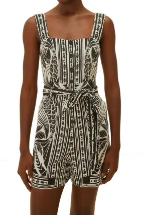 Monochrome Elegance  Scarf Off-White 25077 Romper