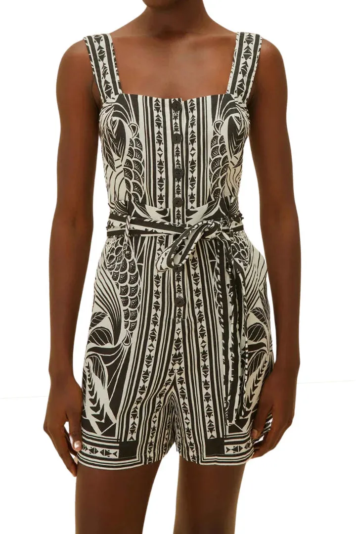 Monochrome Elegance  Scarf Off-White 25077 Romper