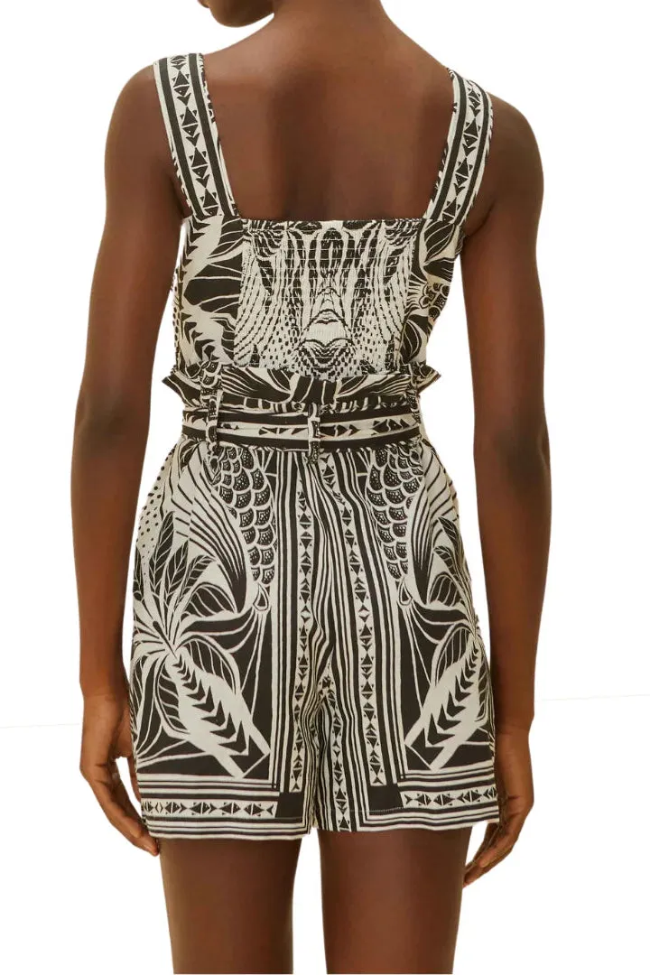 Monochrome Elegance  Scarf Off-White 25077 Romper
