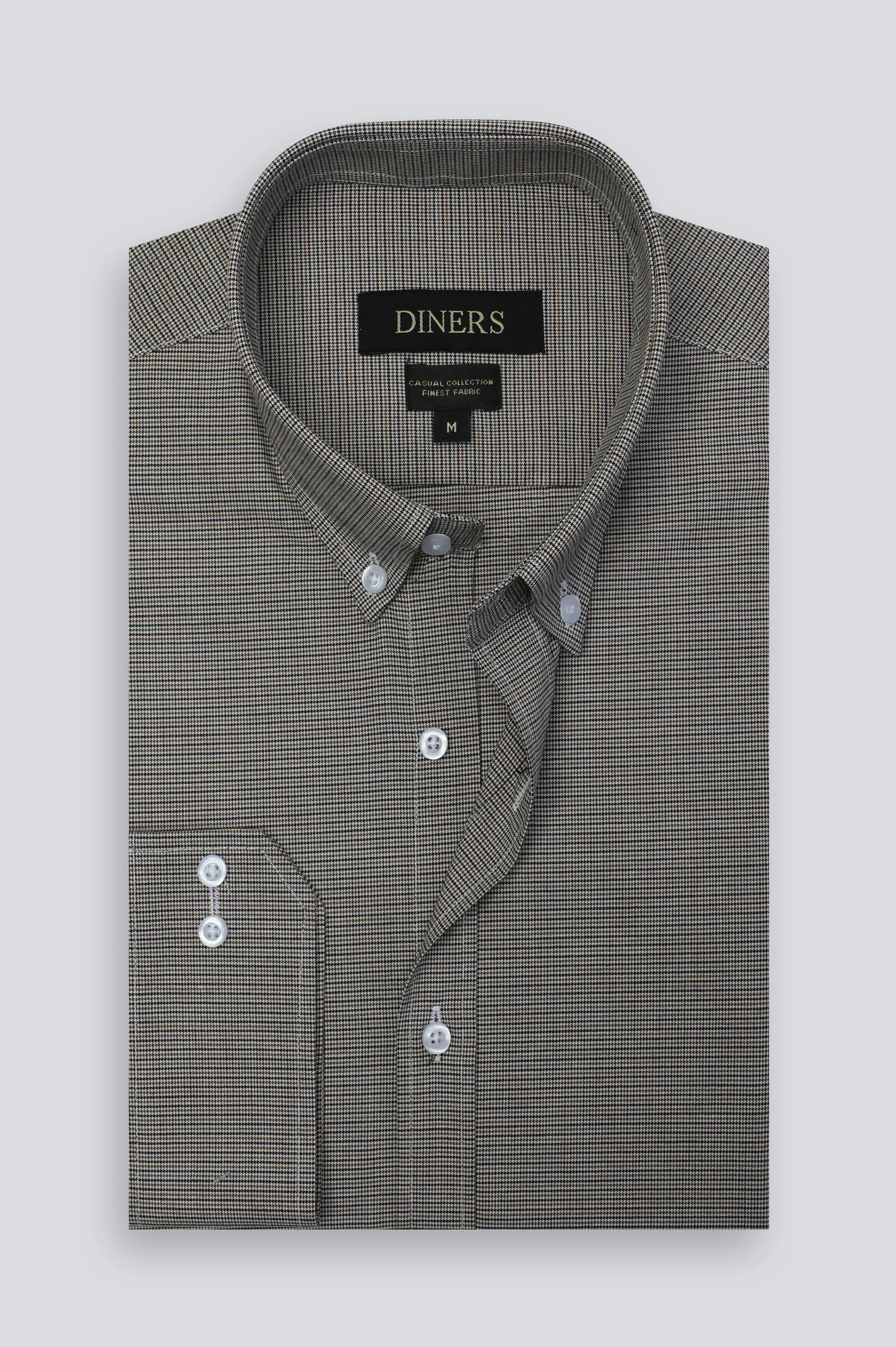 Multicolor Houndstooth Textured Casual Shirt