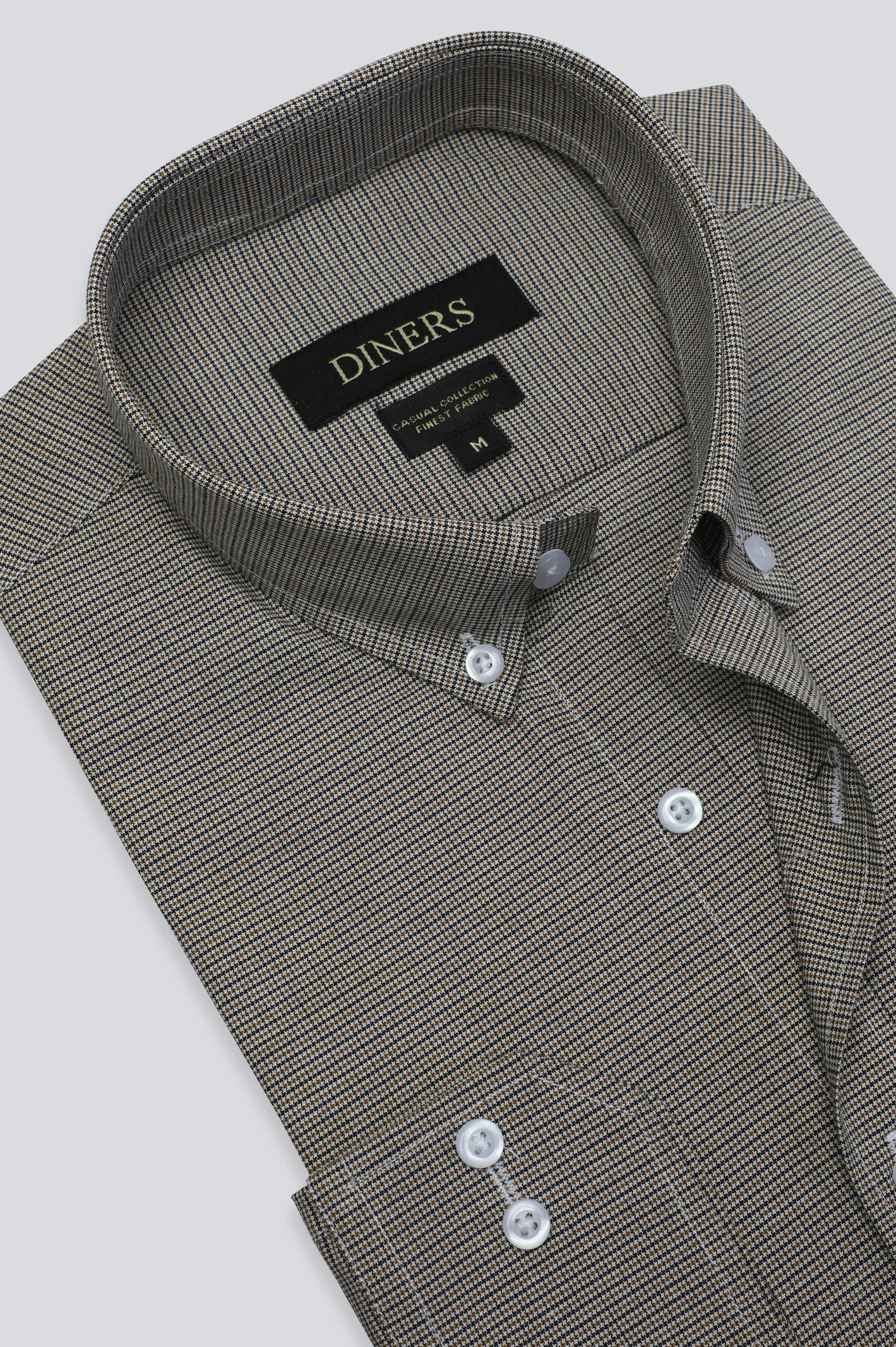Multicolor Houndstooth Textured Casual Shirt