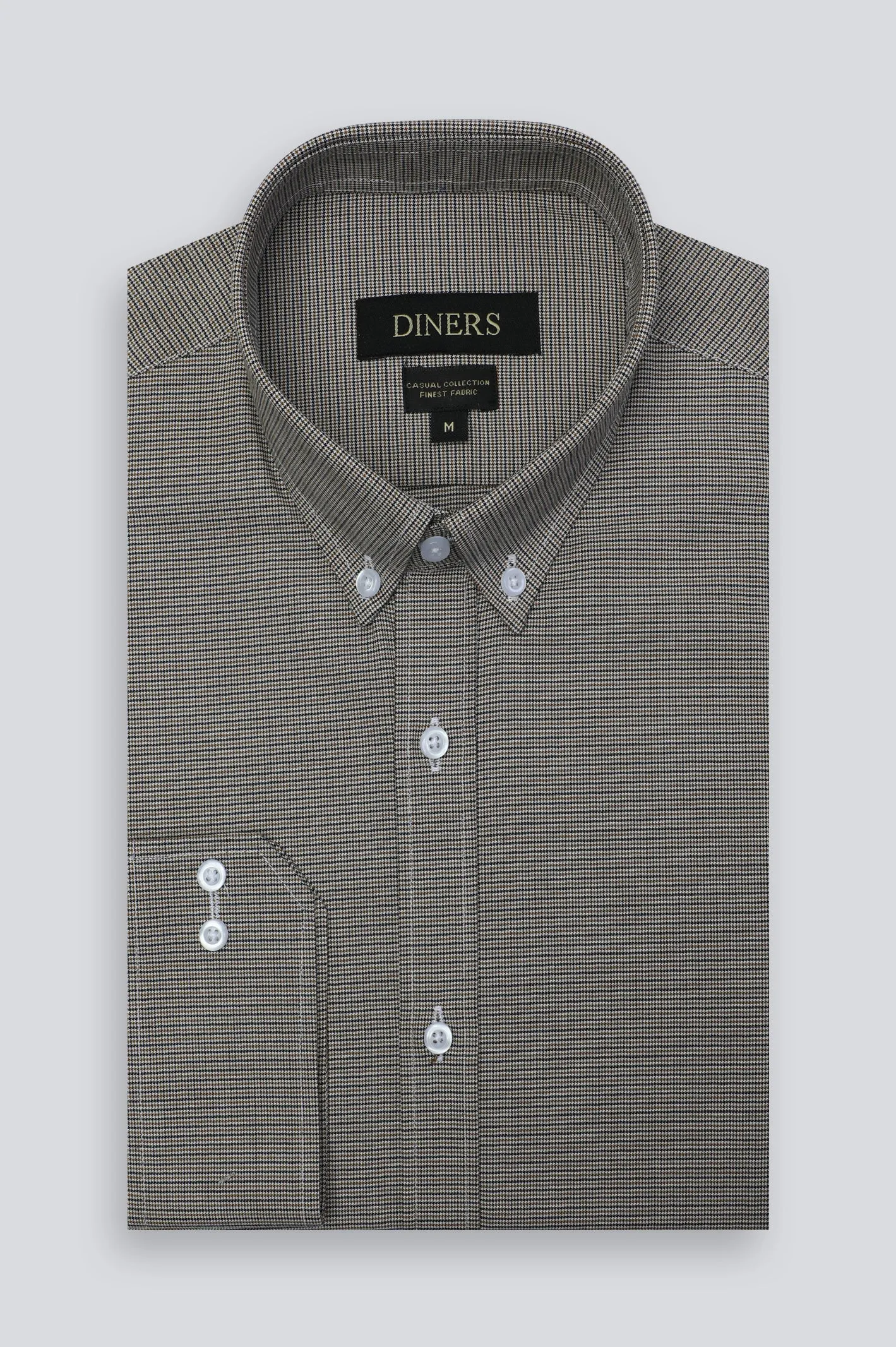 Multicolor Houndstooth Textured Casual Shirt