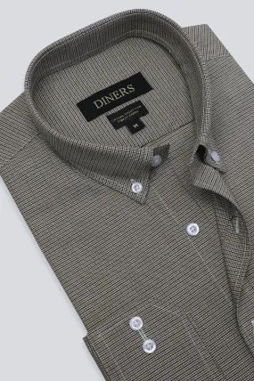 Multicolor Houndstooth Textured Casual Shirt