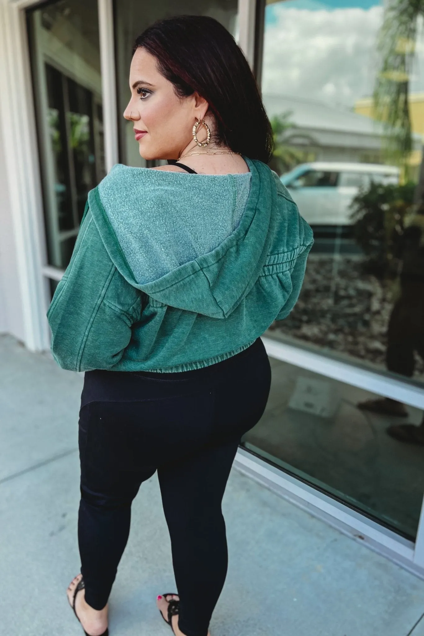 Nora Acid Wash V Neck Hoodie 4 COLORS!