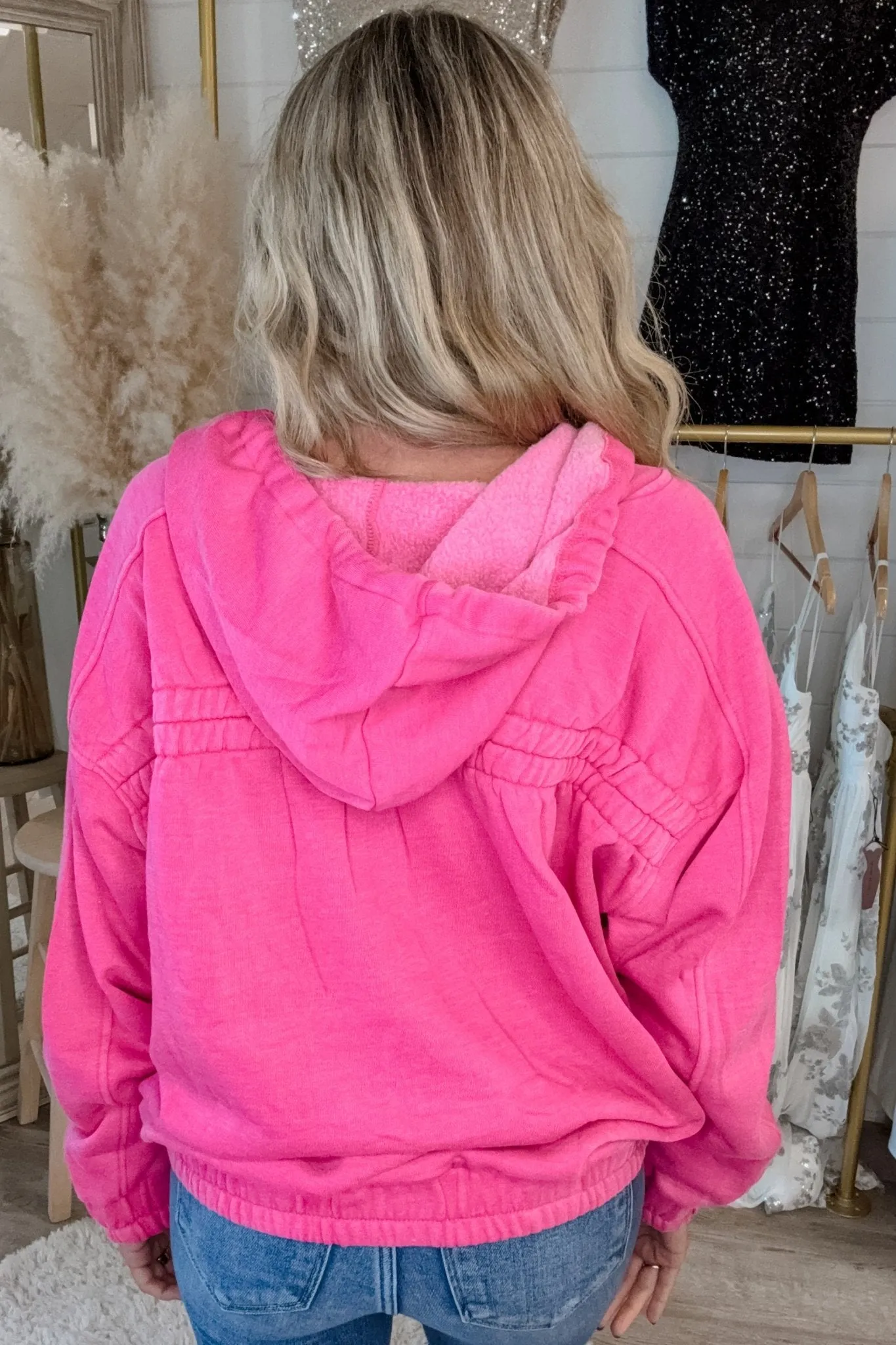 Nora Acid Wash V Neck Hoodie 4 COLORS!