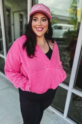 Nora Acid Wash V Neck Hoodie 4 COLORS!