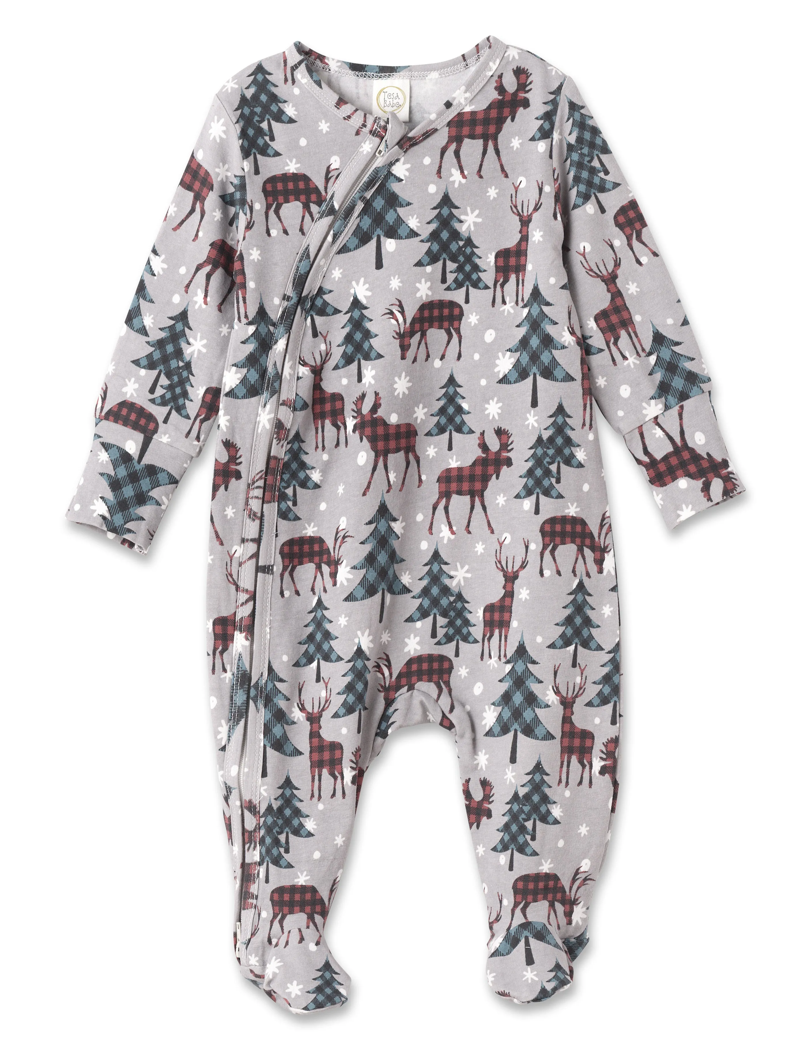 Nordic Pines Bamboo Zipper Footie