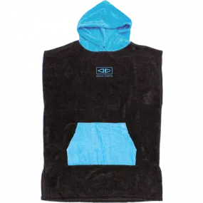 Ocean and Earth Youth Hooded Poncho Black/Cyan