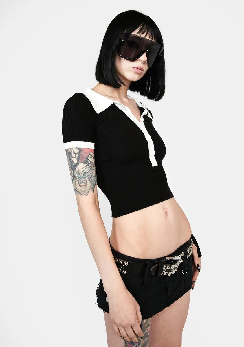 Old Time Fun Sweater Crop Top