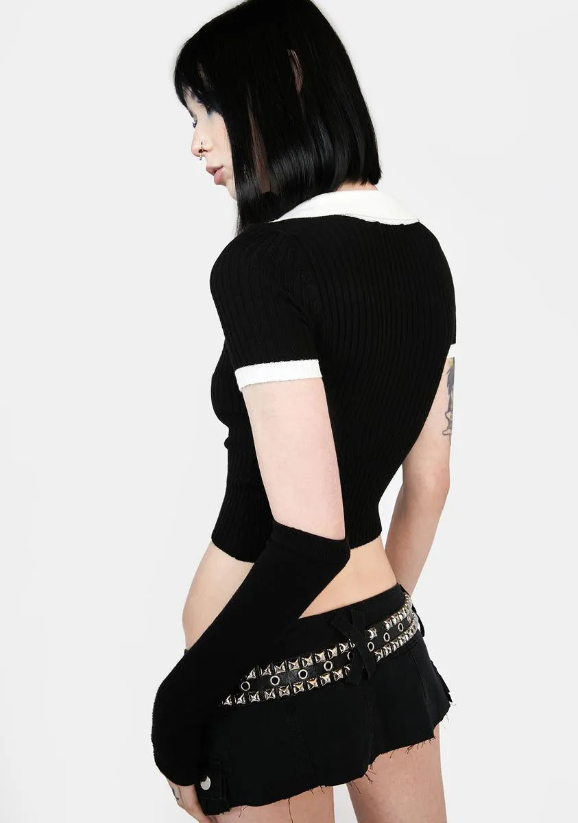 Old Time Fun Sweater Crop Top