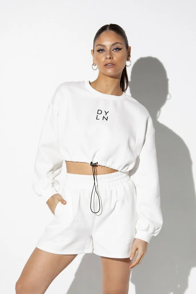 Ollie  Cropped Sweater - White