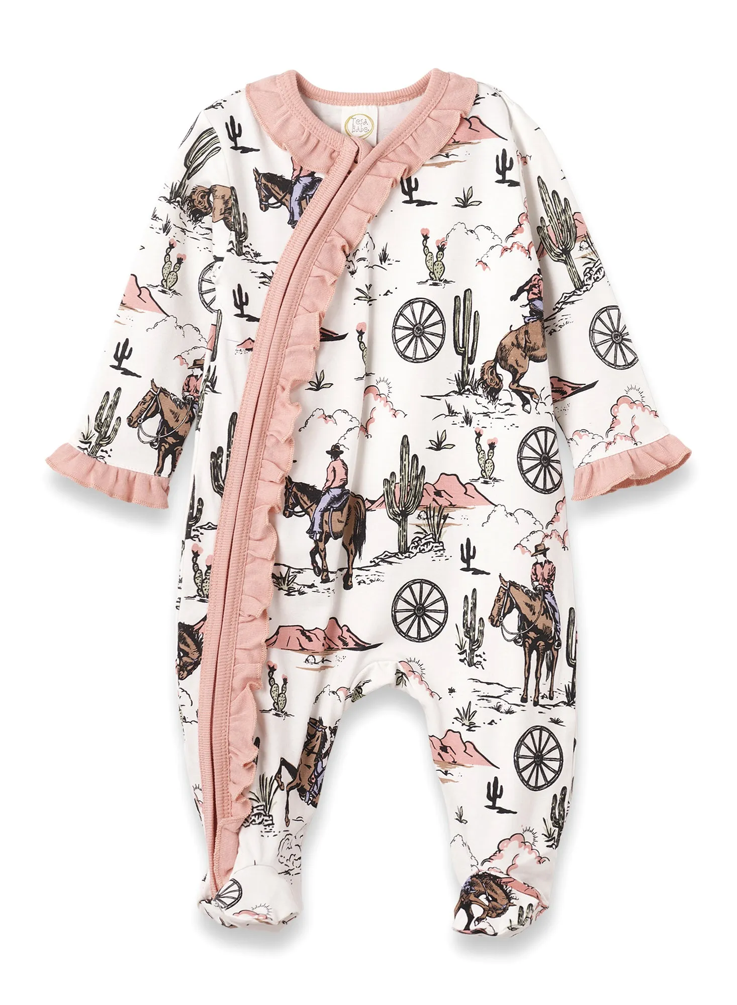 On the Range Bamboo Zipper Footie / Pink
