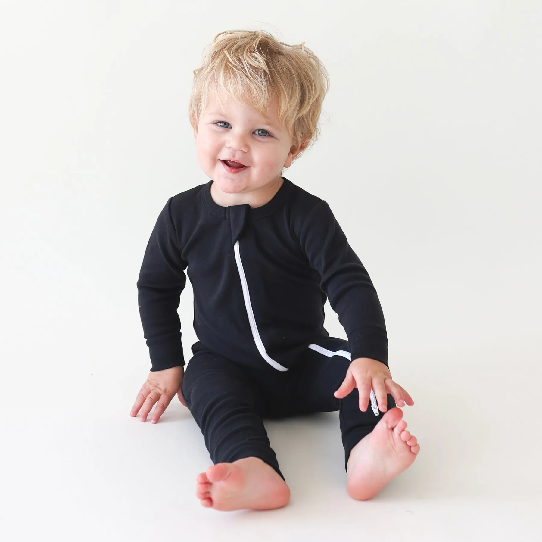 Organic Essential Basic '2-Way' Zipper Romper - Long Sleeve