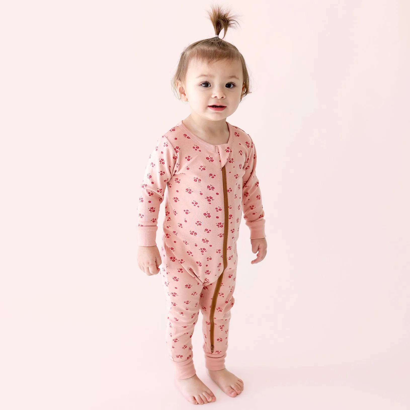 Organic Signature Print '2-Way' Zip Romper - Long Sleeve