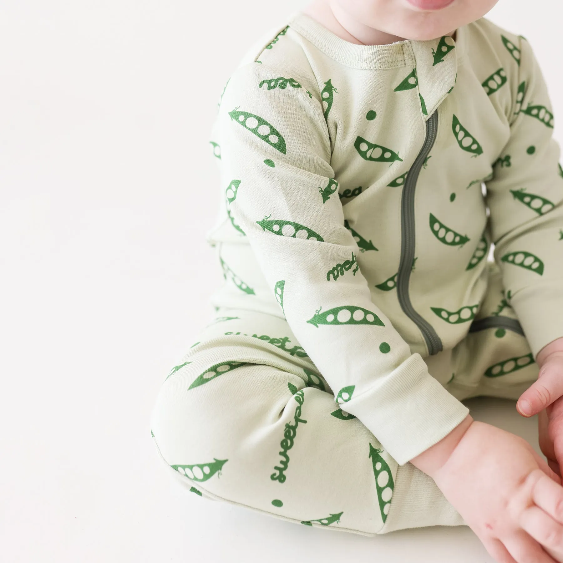 Organic Signature Print '2-Way' Zip Romper - Long Sleeve