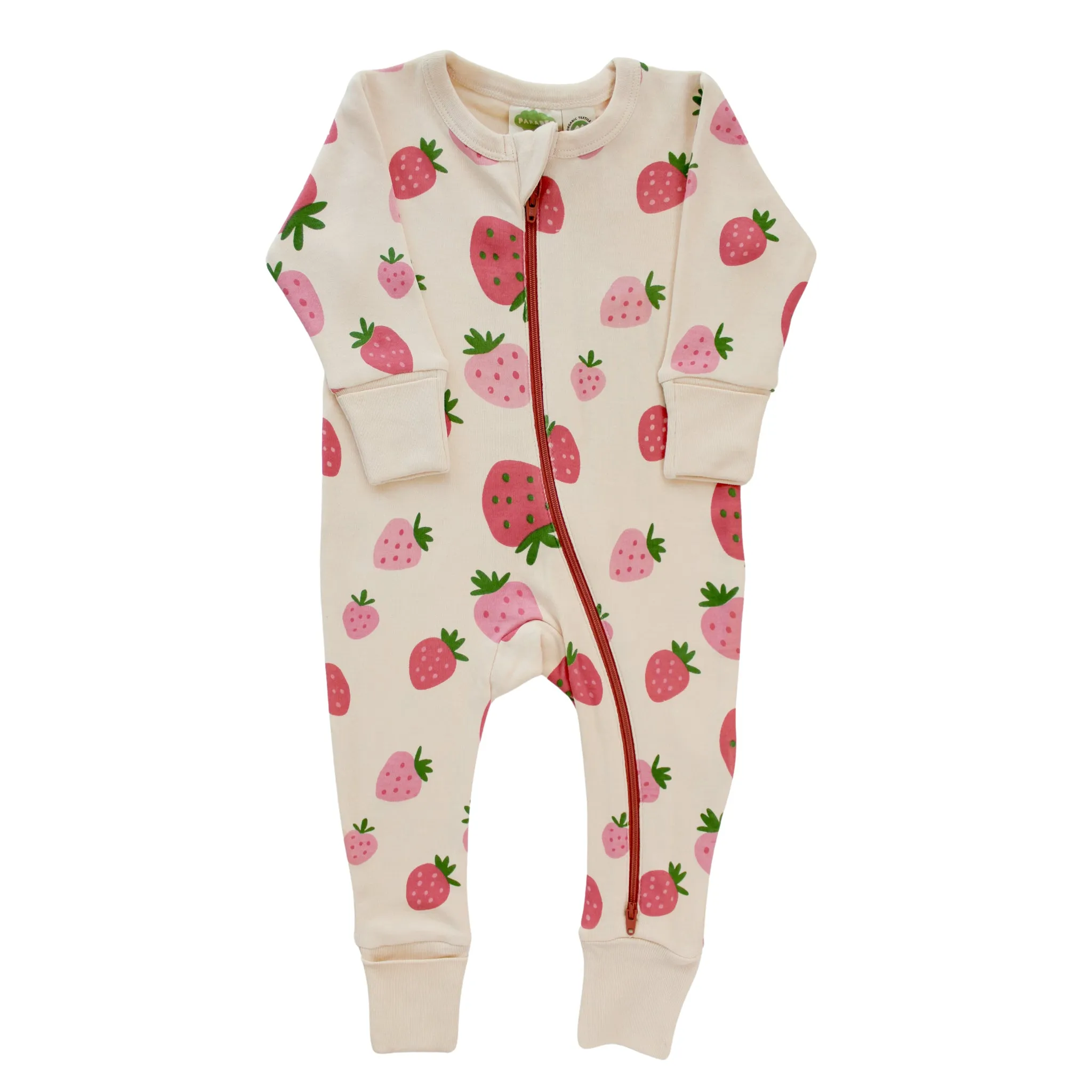 Organic Signature Print '2-Way' Zip Romper - Long Sleeve
