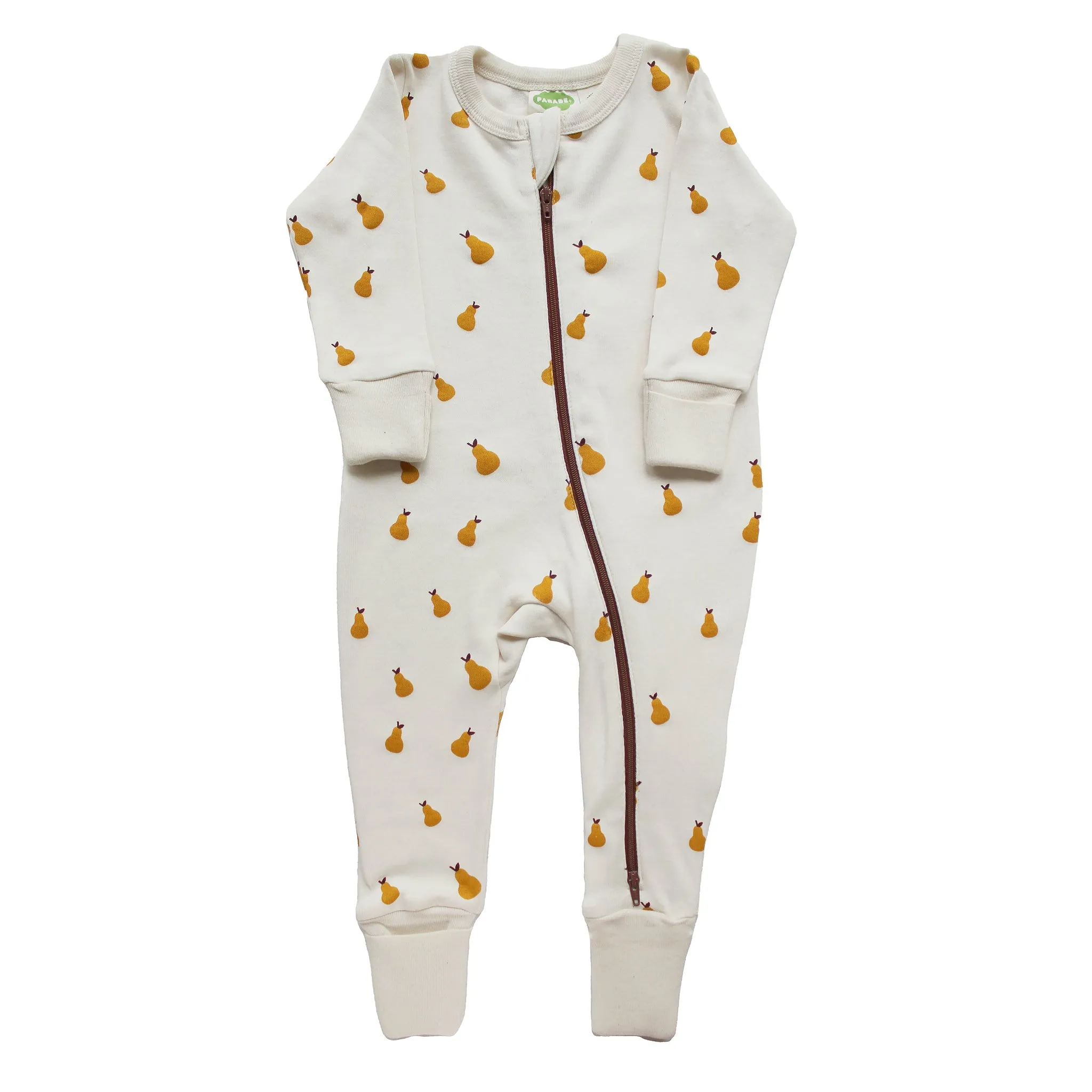 Organic Signature Print '2-Way' Zip Romper - Long Sleeve